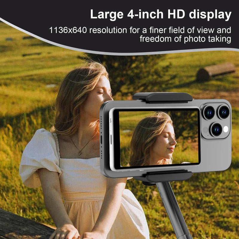 Magnetic Phone Vlog Selfie Monitor Screen,1080P Wireless Back‑Camera Monitor-Phone Vlog Selfie Monitor Screen 1080P HD Magnetic Phone Holder Clip Mount for Tiktok Live Streaming Vlogging Creator[Not Compatible with Iphone 17]